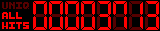 A hitcounter in the style of a seven-segment display.
